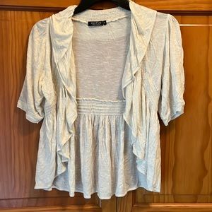 Cream Flowy Shawl Sweater